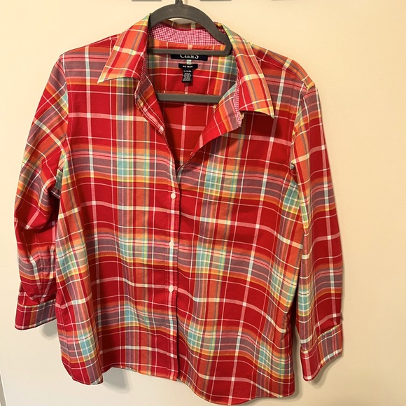Chaps Tops - Chaps Women’s Plaid Button-Down Blouse / Size XL / Like New